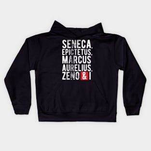 Seneca, Epictetus, Marcus Aurelius, Zeno & I Kids Hoodie